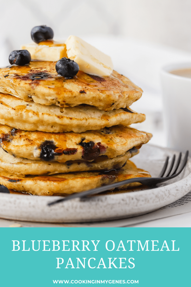 Blueberry Oatmeal Pancakes - Cooking in my Genes