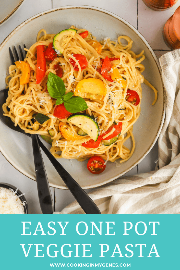 Easy One Pot Pasta Primavera (Quick 30 minute meal!) - Cooking in my Genes