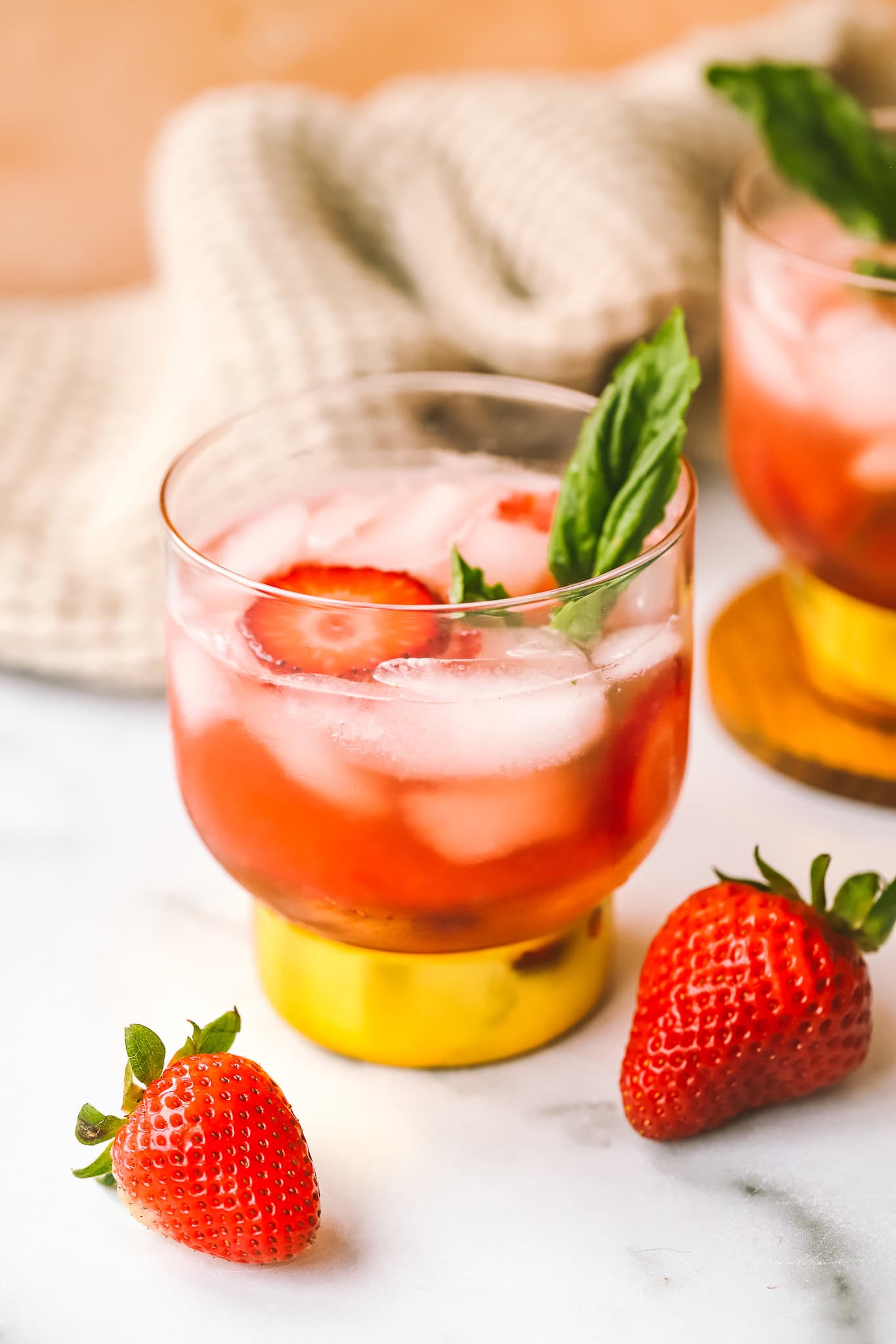 strawberry cocktail in a glass 